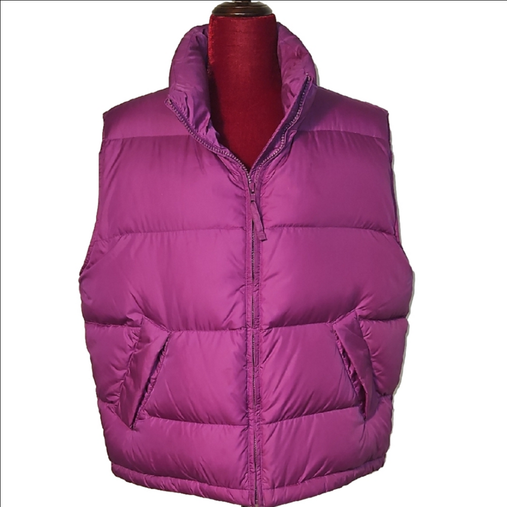 Lands' End Fuschia Puffer Vest Size Large